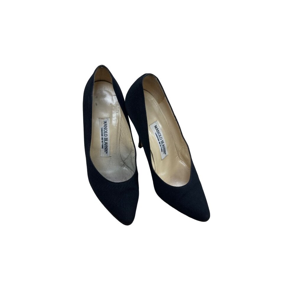 Manolo Blahnik London NY Women’s  Black Shoes/ Heels 4" refurbished SKU 2140
